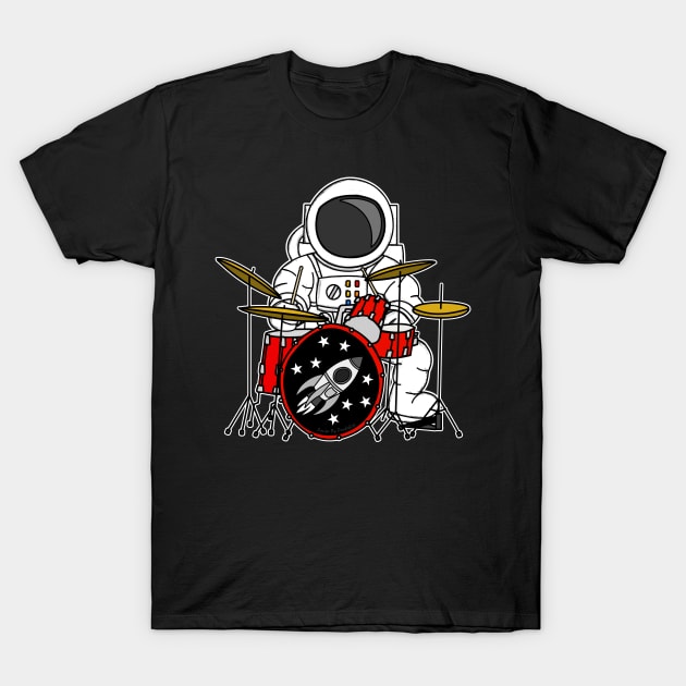 Astronaut Playing Drums Drummer Space Enthusiast Musician